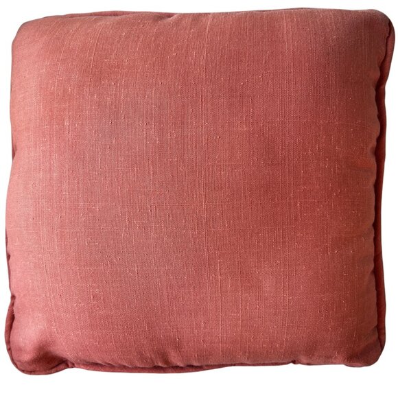 Needlepoint and crewel throw pillow orange flowers gray cream - Picture 6 of 6